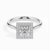 1CT Vivian Princess Halo Diamond Ring