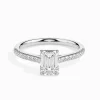 50 Pointer Emerald Diamond Solitaire Ring